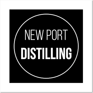 New Port Distilling Logo White Posters and Art